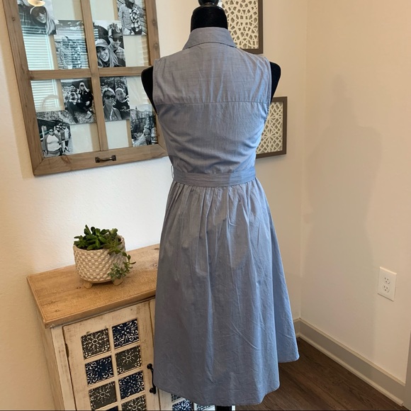 Chambray Fit and Flare Button Down Dress - Picture 5 of 5